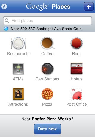 Google Places with Hotpot for iPhone