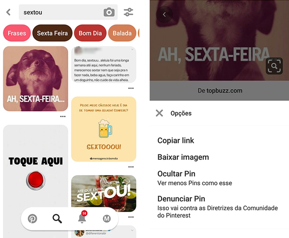 App brings messages of great Friday and phrase "sextou" Photo: Reproduo / Marcela Franco