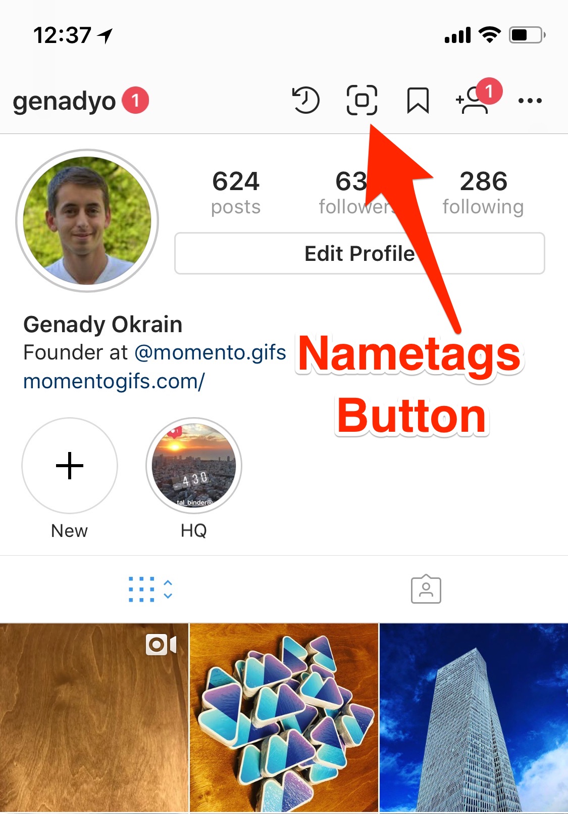 New Instagram Nametags Feature