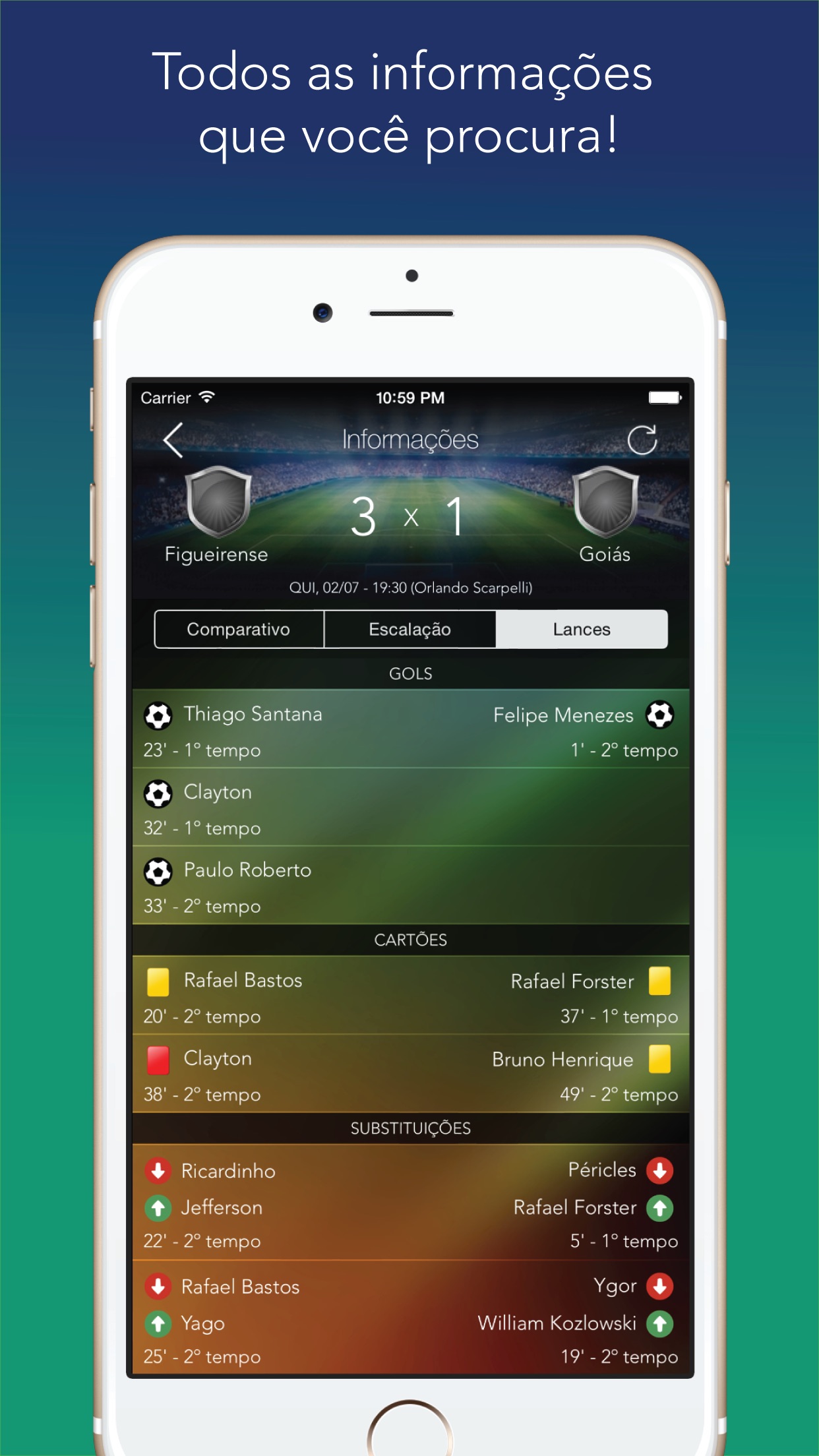 Screenshot of the Brasileirão Pro 2020 Serie A B app