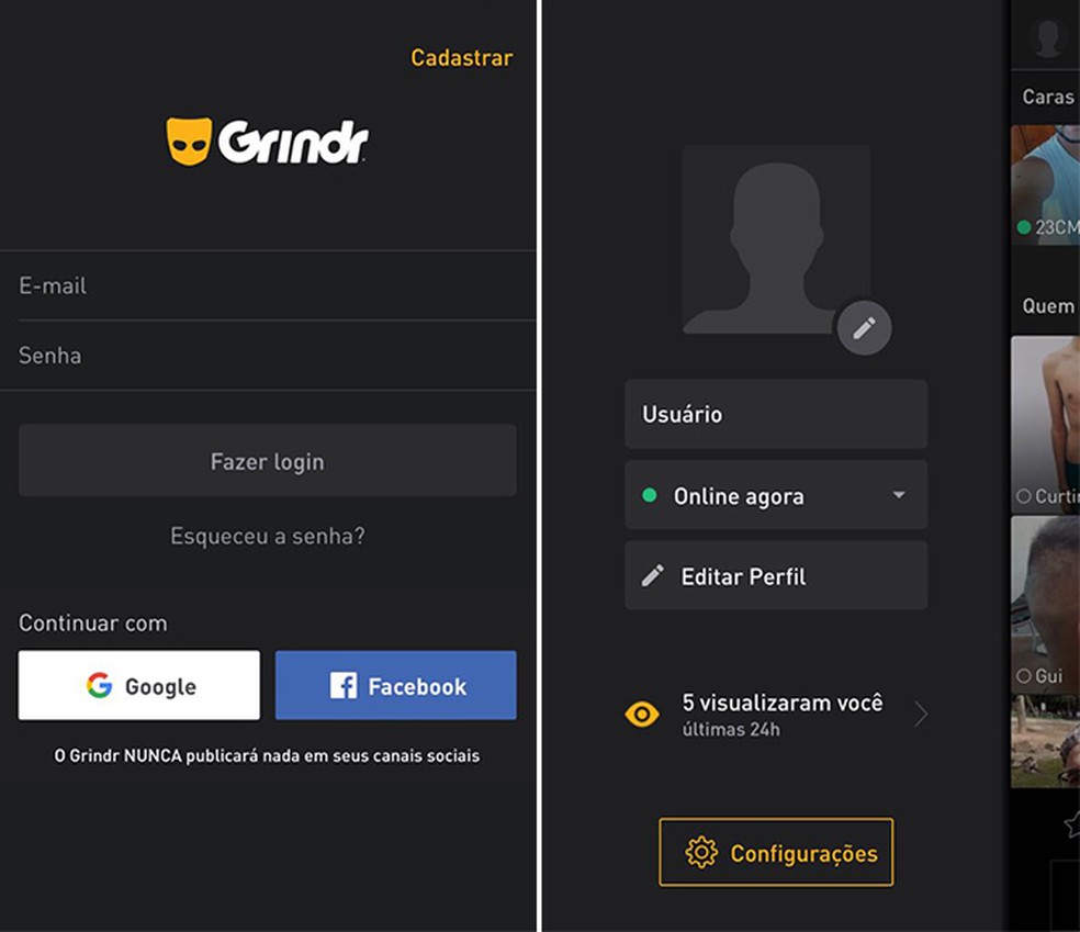 Grindr the relationship app for LGBTQI + with the largest number of users internationally Photo: Reproduo / Karina Sanit