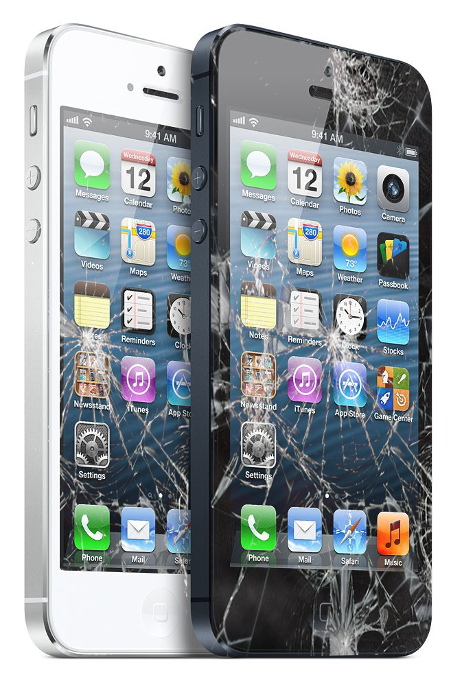 iPhone 5 with broken screen