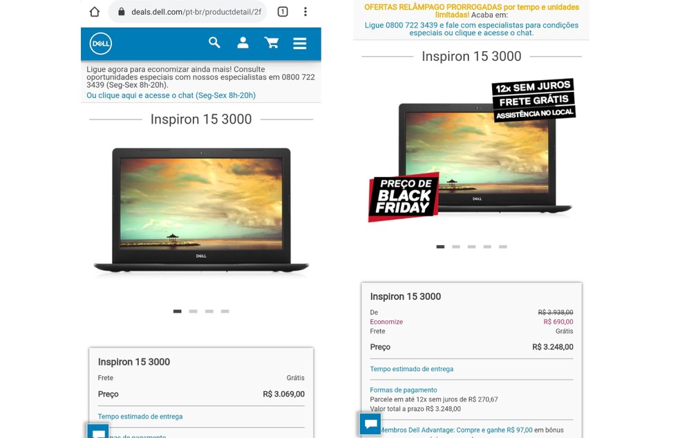 User on Twitter reports price increase on Dell notebook Photo: Reproduo / Twitter