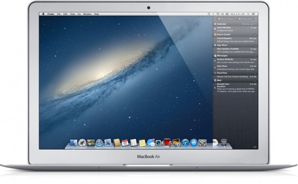 OS X Mountain Lion (Notification Center) running on MacBook Air