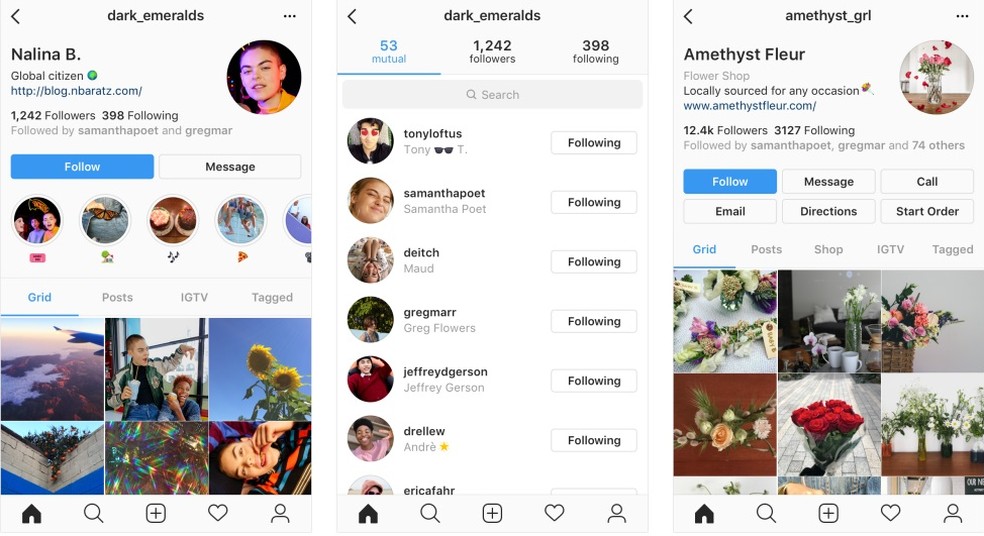 Instagram is testing new layout for user profiles Photo: Divulgao / Instagram