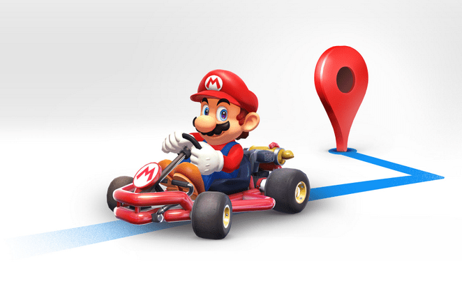Mario helps you with directions on Google Maps