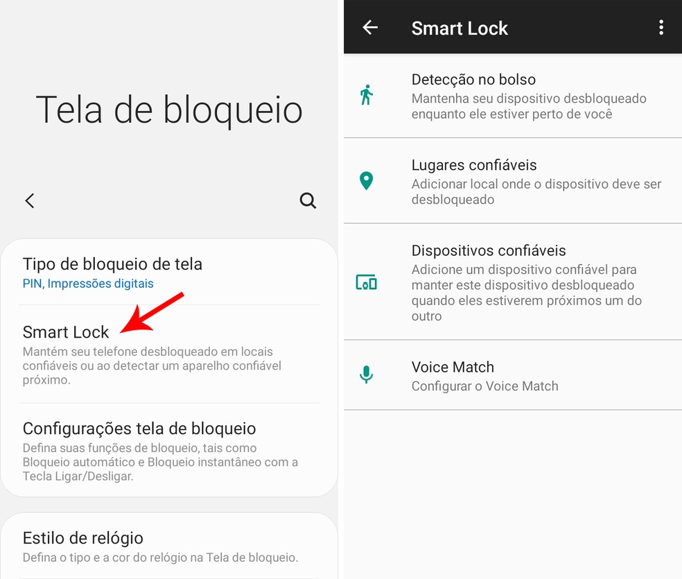 Smart Lock feature, available on Android phones, allows you to unlock the screen automatically, without entering a PIN Photo: Reproduo / Ana Letcia Loubak