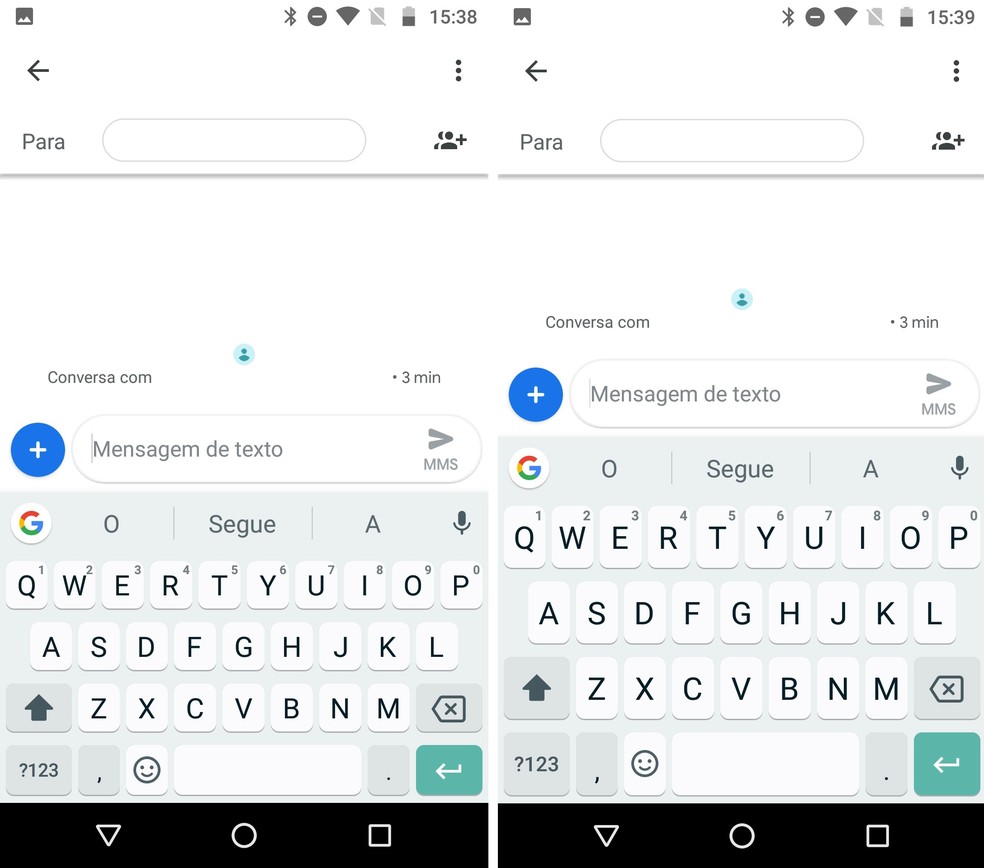 Android users can leave the keyboard at various times on the cell phone screen Photo: Reproduo / Rodrigo Fernandes