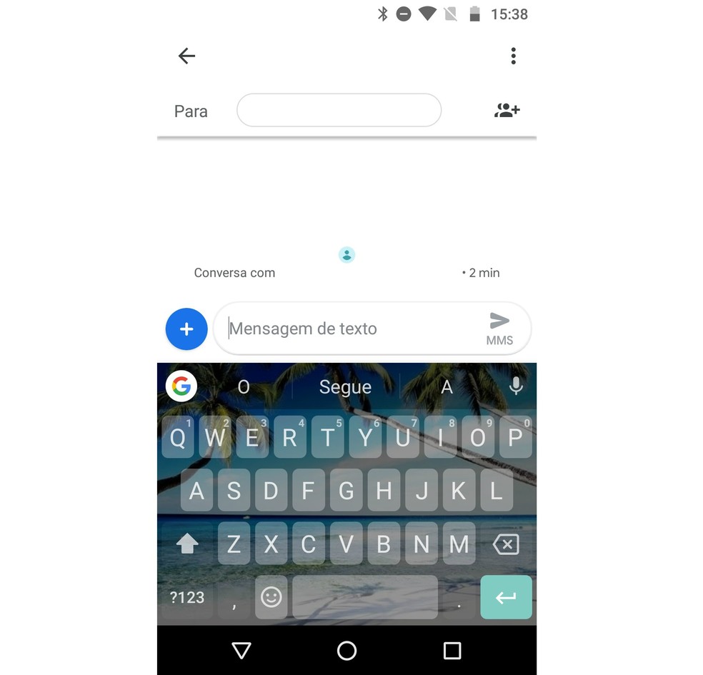 Android lets you put photos from the gallery on the keyboard background Photo: Reproduo / Rodrigo Fernandes