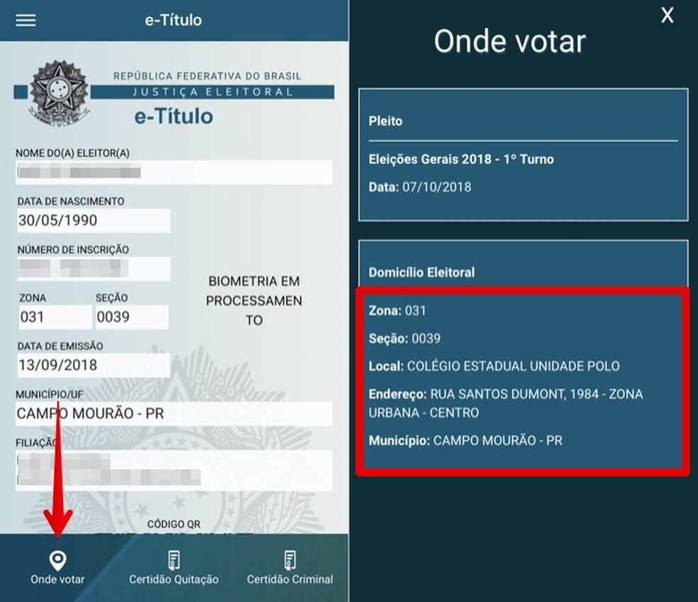 Consult the address of your polling place Foto: Reproduo / Helito Bijora
