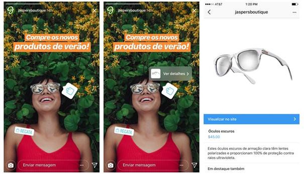 Now user can shop through Instagram Stories Photo: Divulgao / Instagram