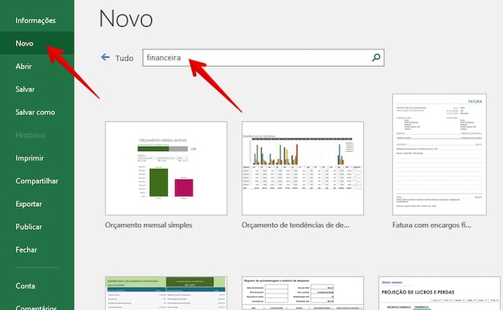 Search for Excel spreadsheet templates Photo: Reproduo / Helito Bijora