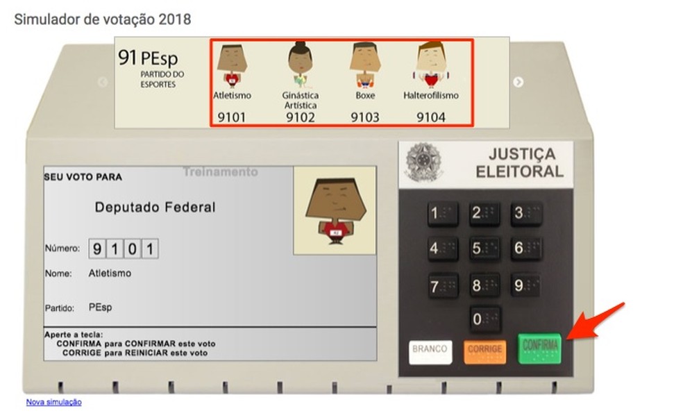 Simulate the vote for Federal Deputy through the TSE website Photo: Reproduo / Marvin Costa