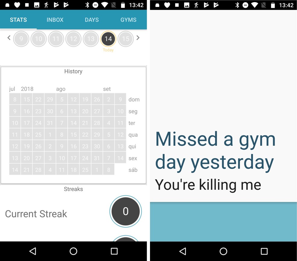 Abusive Gym Reminder app reminds the user of not missing a gym Photo: Reproduo / Rodrigo Fernandes