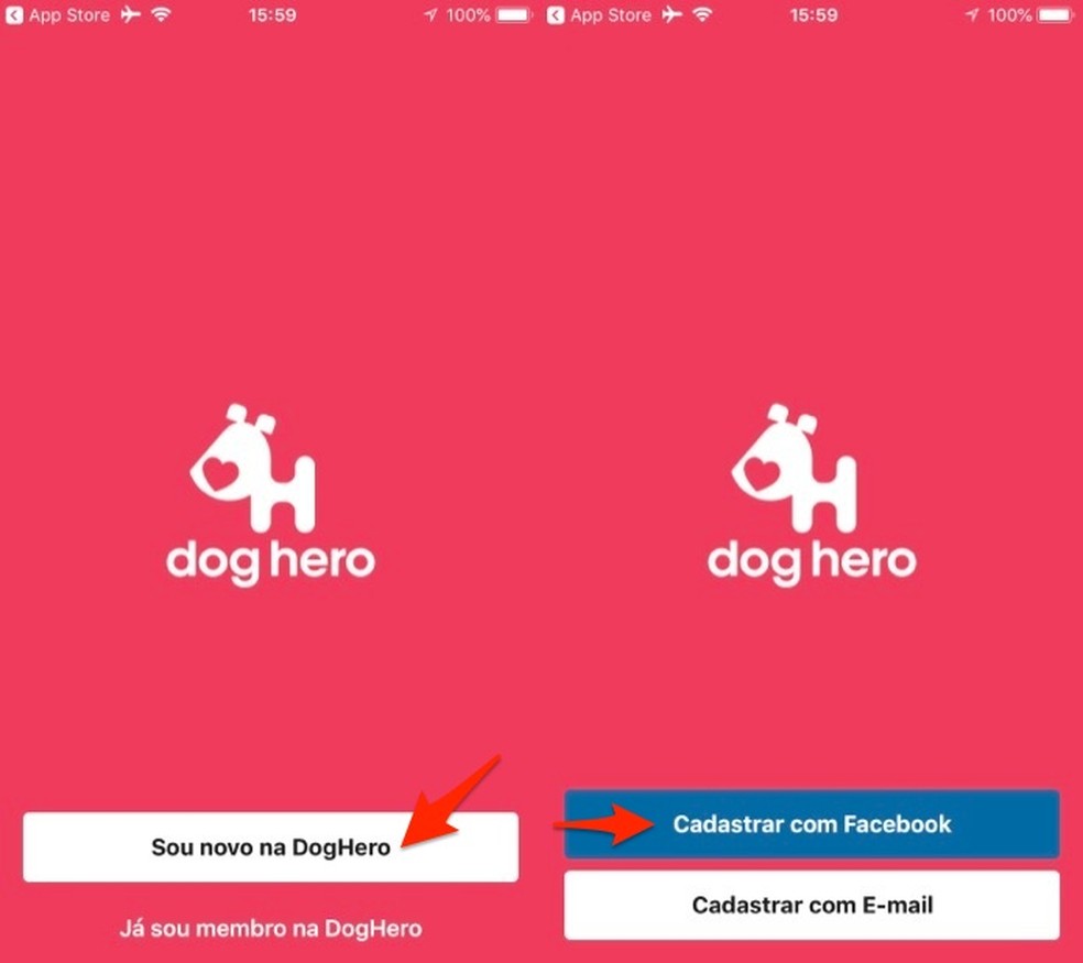 When creating a profile on DogHero by cell phone Photo: Reproduo / Marvin Costa