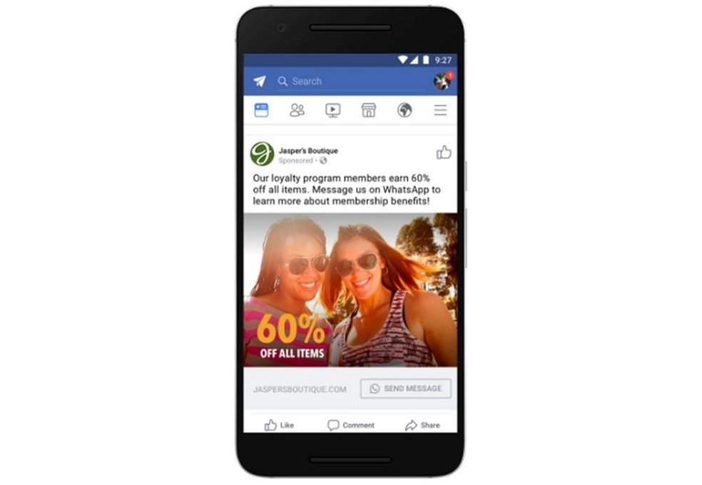 Facebook ads can incorporate chat button on WhatsApp Photo: Divulgao / Facebook