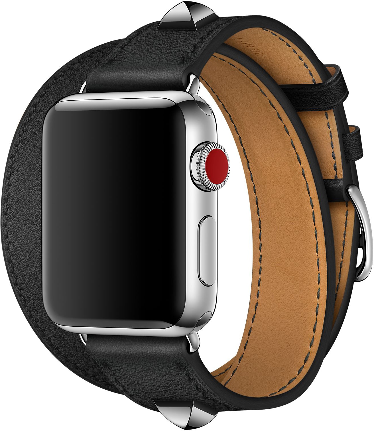Apple Watch Herms - 38mm Noir Swift Leather Double Tour Mdor
