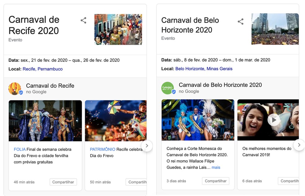Carnival 2020: parties in Recife and Belo Horizonte will be transmitted by Google Photo: Divulgao / Google