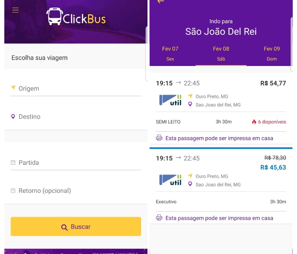 ClickBus sells tickets for several bus companies Photo: Reproduo / Emanuel Reis