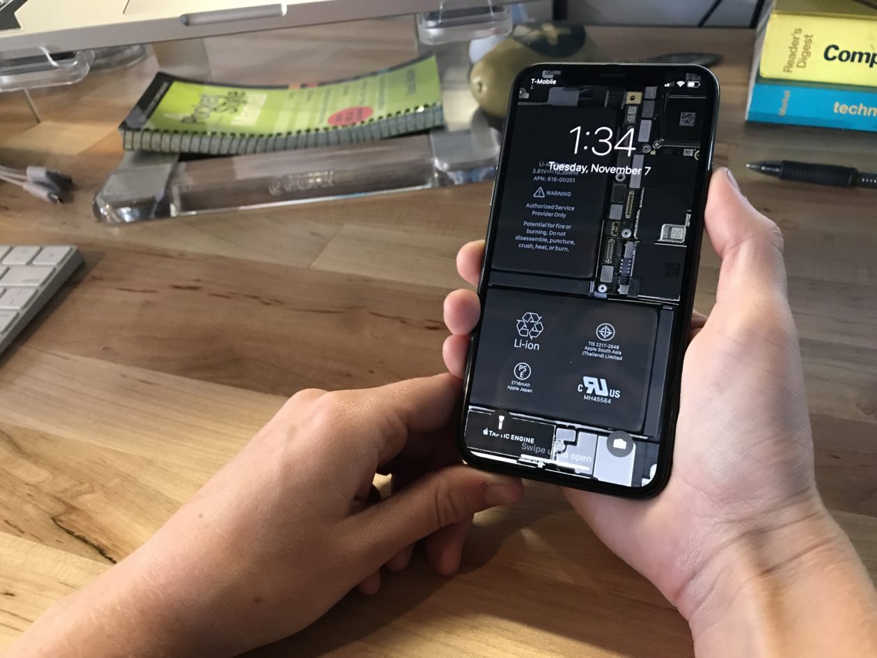 Personalize your iPhone X with a wallpaper that shows all its internal components