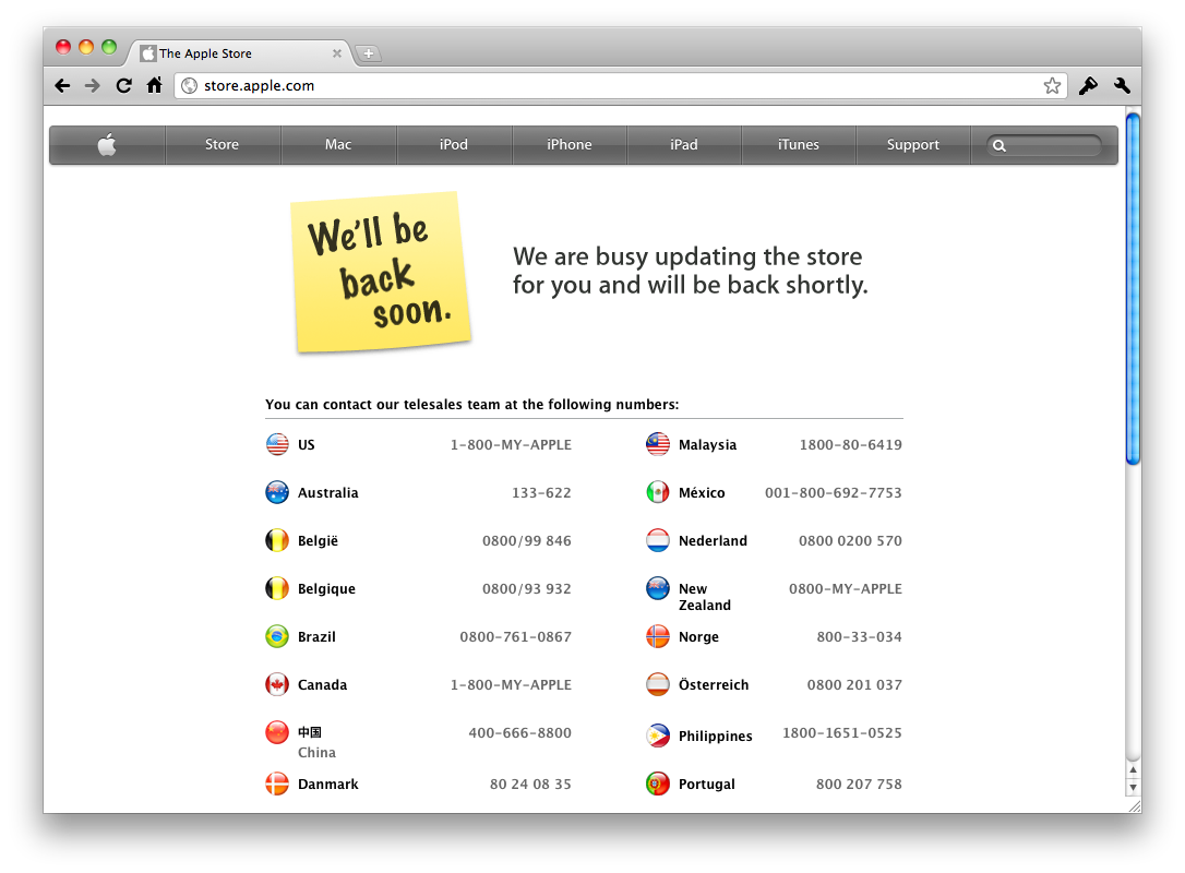 After rumors of iMac updates, Apple Online Stores are down this morning [atualizado]