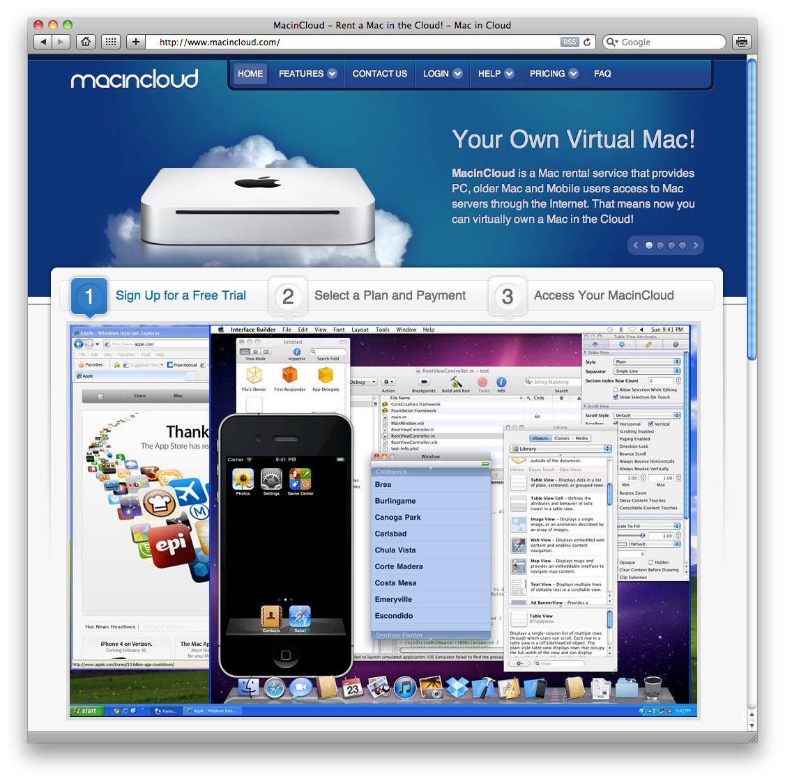MacinCloud service allows you to “rent” a Mac virtually and access it via the cloud