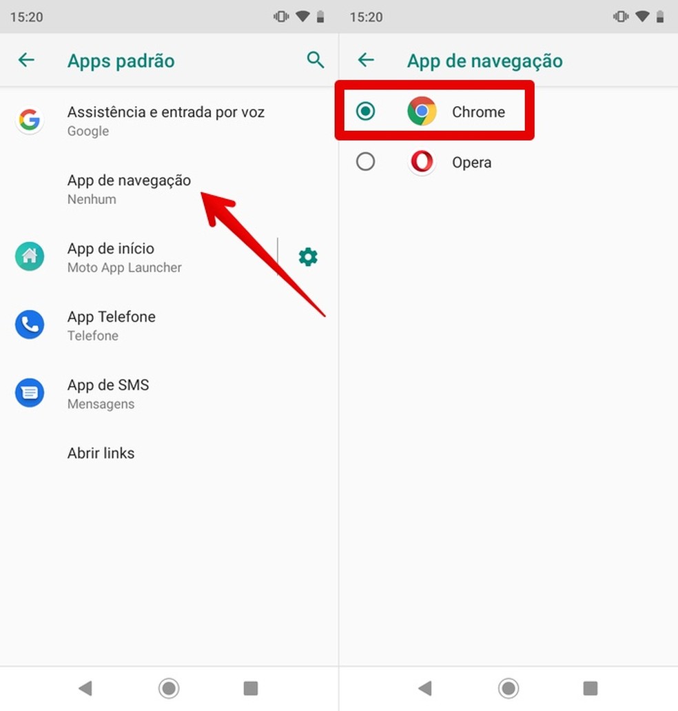 How to make Chrome the default browser? Step by step teaches how to configure on Android Photo: Reproduo / Helito Beggiora