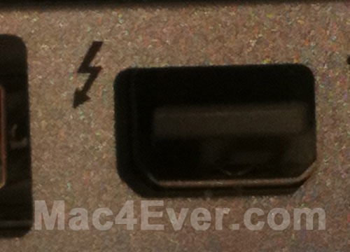 Thunderbolt port, from the new MacBookPro