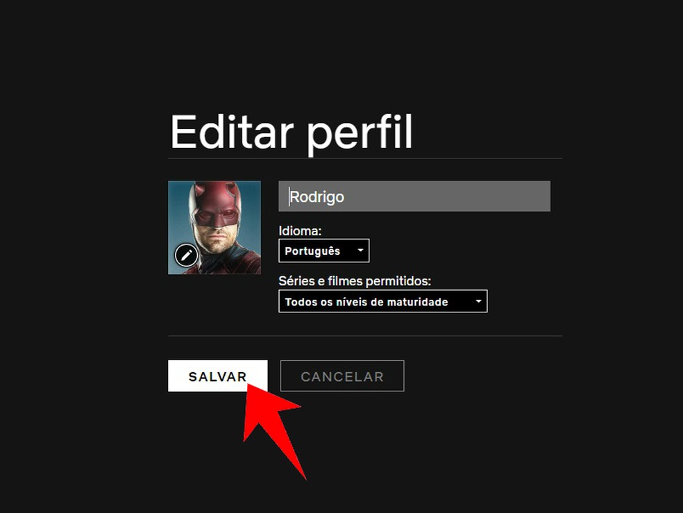 Finish editing your Netflix profile Photo: Reproduo / Rodrigo Fernandes