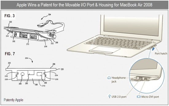MacBook Air port drawer patent
