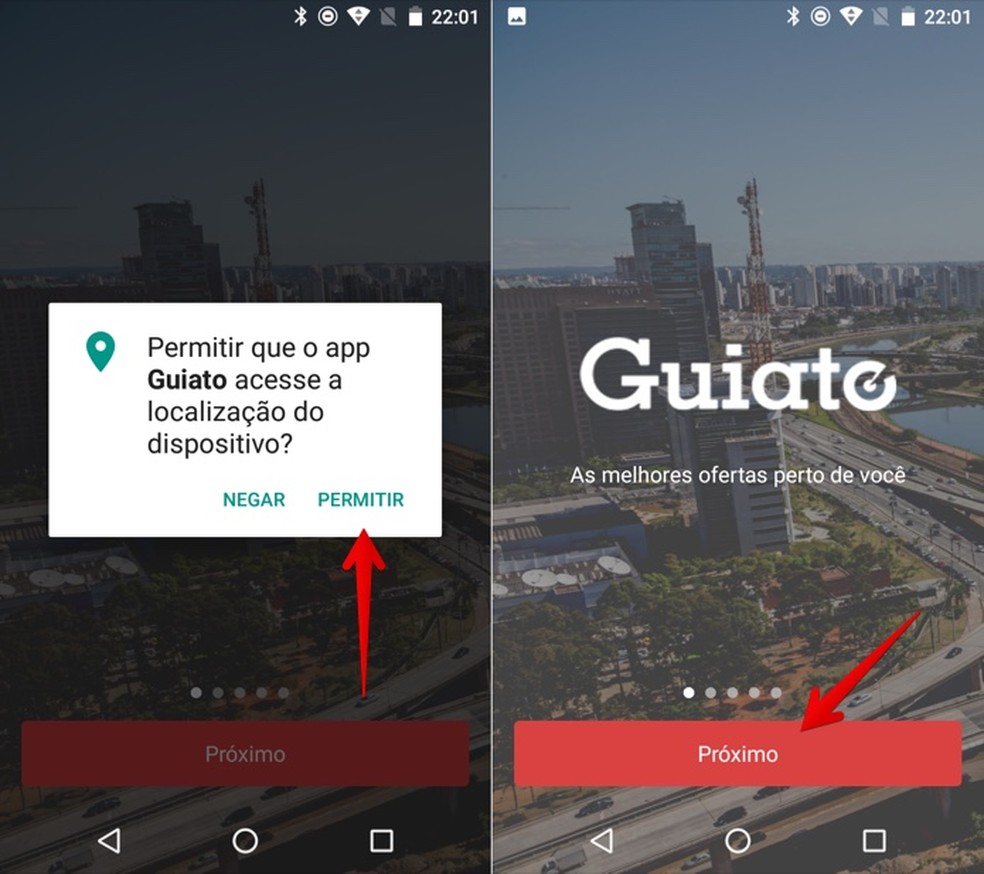 Initial configuration of the Guiato Foto app: Reproduo / Helito Bijora