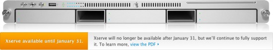 Apple discontinues line of Xserve servers; will be available until January 31, 2011