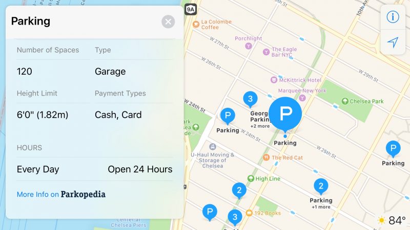 Apple maps begin to incorporate information about parking spaces, including in Brazil