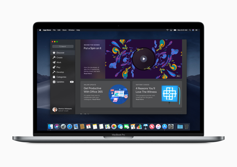 Apple Mac with App Store open
