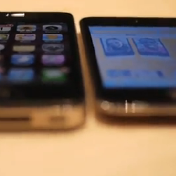 Comparison between iPod touch screen and iPhone 4