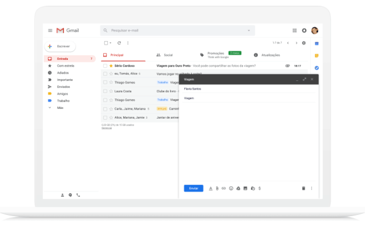 Gmail wins Smart Compose in Portuguese; function suggests words in the email | Email