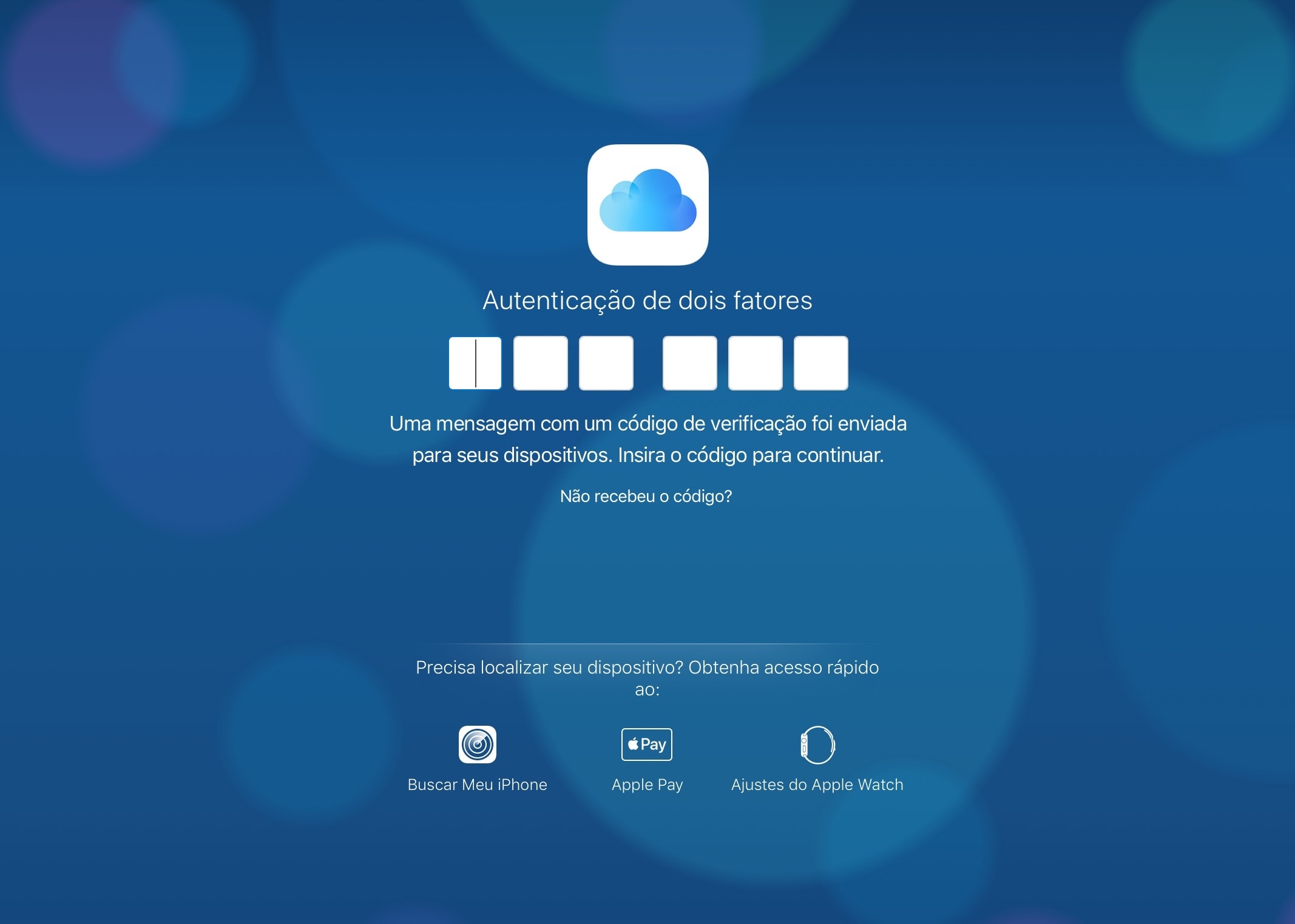 Two-factor authentication on the iCloud website