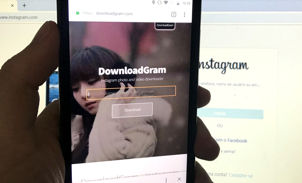 DownloadGram downloads Instagram videos on computer and mobile Photo: Reproduo / Rodrigo Fernandes
