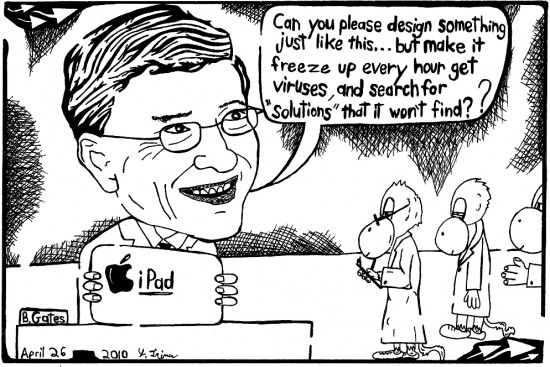 Bill Gates comic strip on iPad