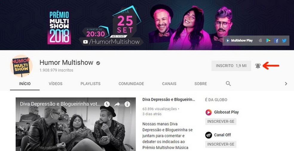 Multishow Prize to be broadcast on YouTube by the Humor Multishow channels, After 11 am and KondZilla Photo: Reproduo / YouTube