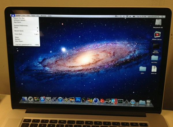 Retina display with pixels on MacBook Pro