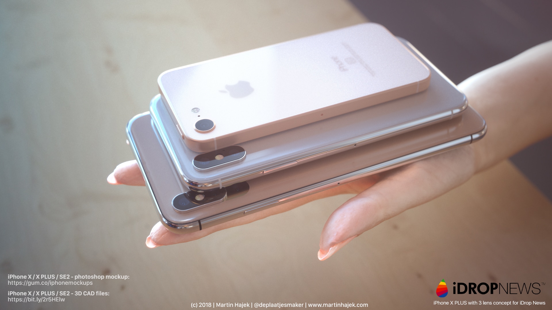 Renders show how the “iPhone X Plus” footprint should be… with three cameras ?!