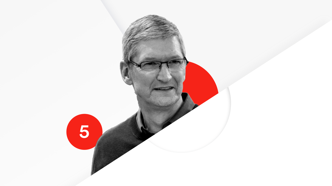 Tim Cook, "the underrated", reaches fifth place on the Recode 100 list