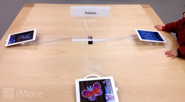 Kids table with iPads at Apple Retail Store