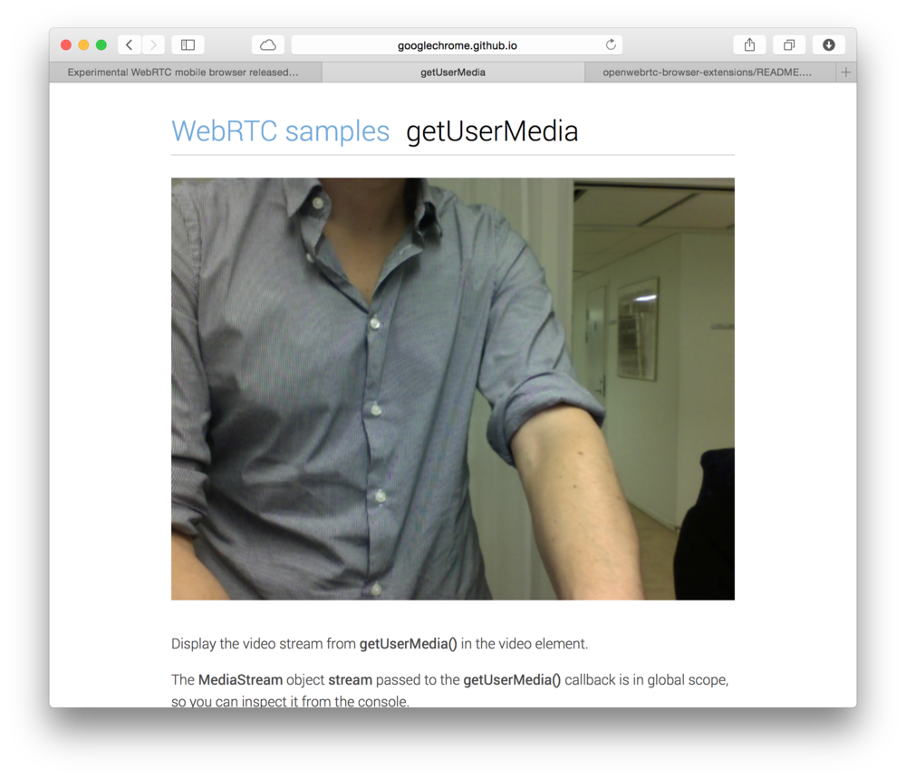 Upcoming versions of Safari will gain support for WebRTC, allowing cross-platform audio and video streaming