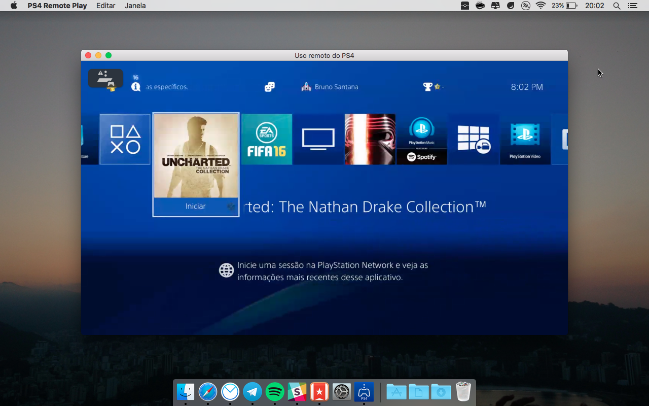 PS4 Remote Play running on Mac