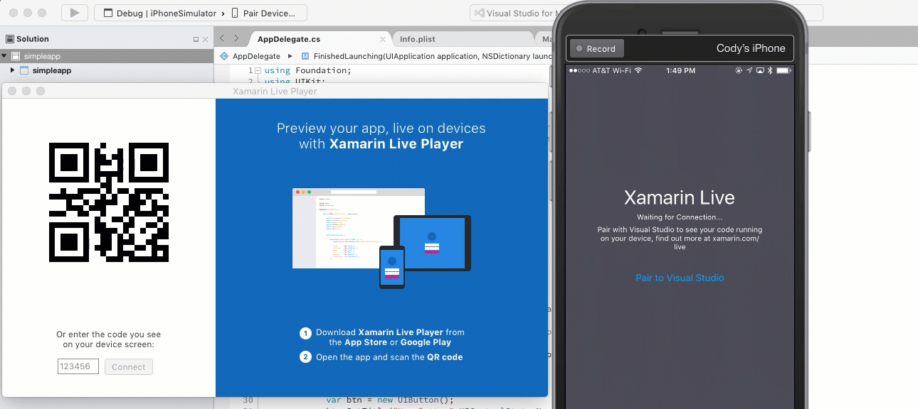 With the Xamarin Live Player, you can develop your iOS apps on Windows (almost) without touching a Mac