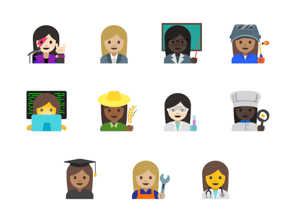 Emojis can have different skin tones Photo: Divulgao / Google