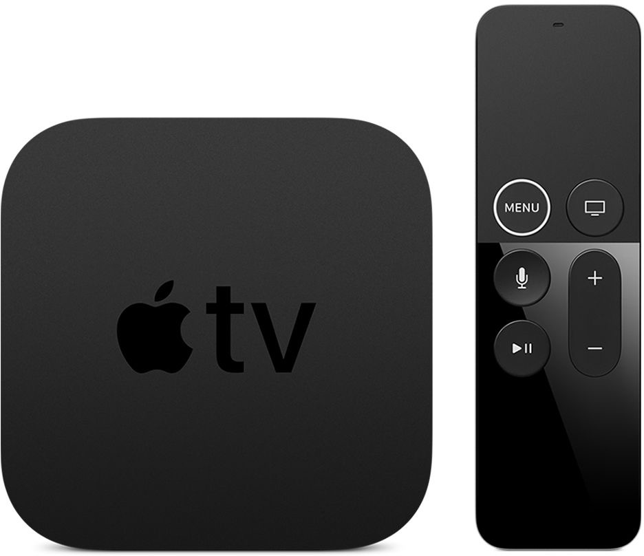 Apple TV 4K and Siri Remote from the front