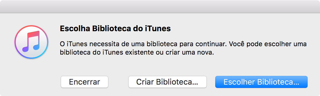 Choosing an iTunes library